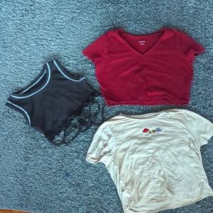 3 PAIRS OF LARGE CROP TOPS